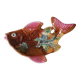 Céramique colorée poisson fabrication artisanale poterie handmade rétro kitch peint à la main