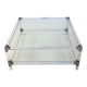 Coffee table in plexiglass, brass and glass top, 1980.