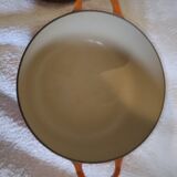 Cast iron casserole the vintage orange crucible