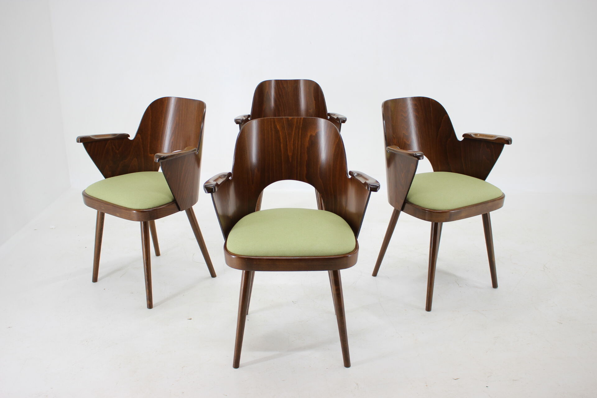1960s set of four Oswald Haerdtl dining chairs, Czechoslovakia