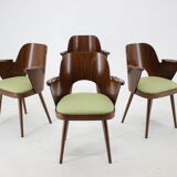 Ensemble de quatre chaises à manger Oswald Haerdtl des années 1960, Tchécoslovaquie