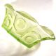 Art Deco oval bowl in green glass – geometric moulded decoration 1920-1930