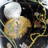 Art Nouveau vase in gold and silver enamelled glass hand painted