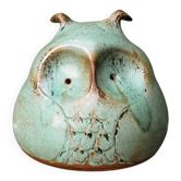 Glazed terracotta owl money box, signed.