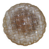 Wall-ceiling light in amber woven glass