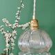 Suspension globe vintage en verre transparent