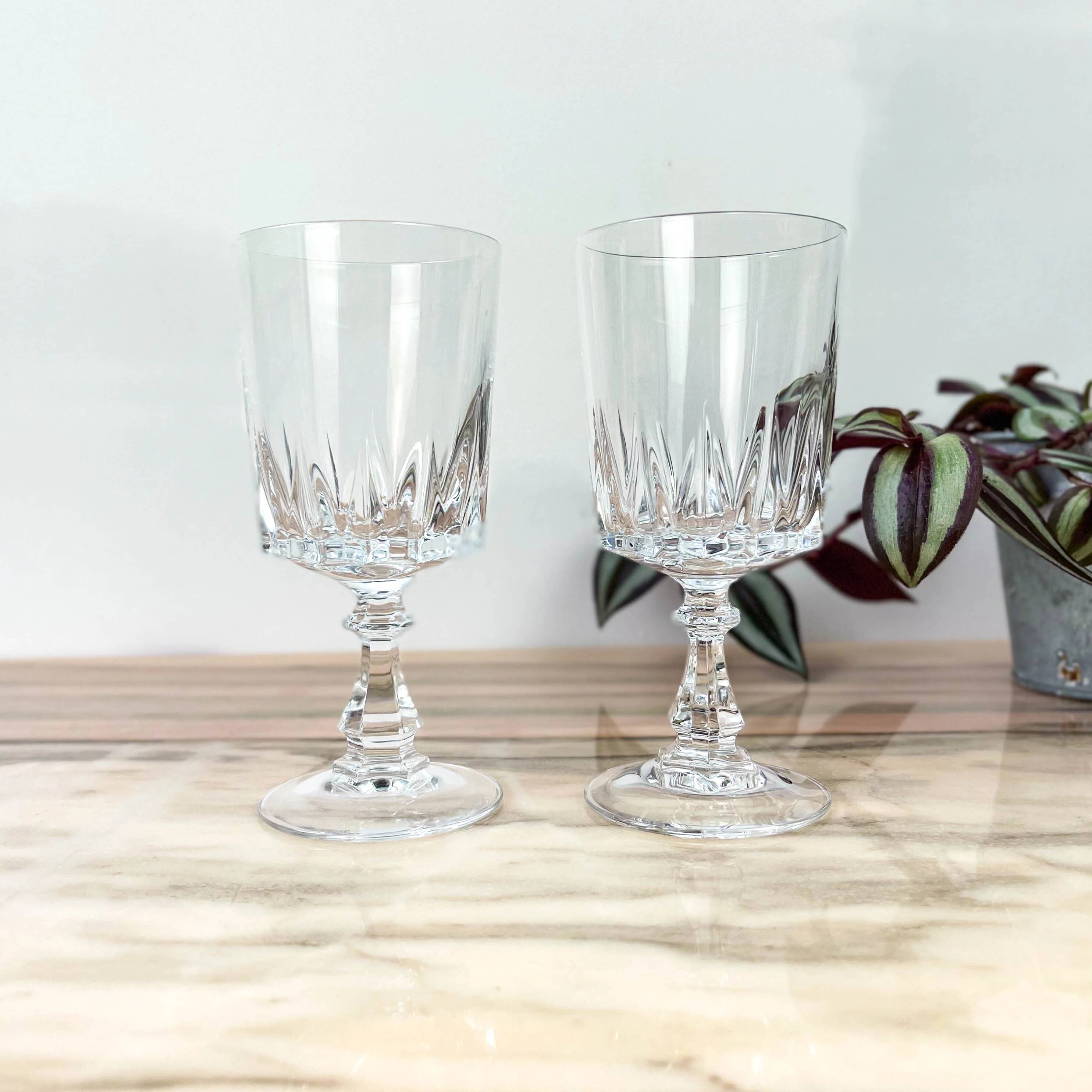 2 verres à eau cristal d'Arques modèle Louvre