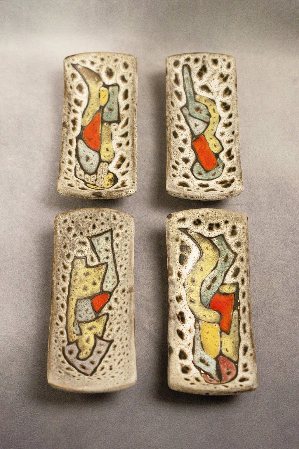 4 ceramic fat lava bowls by Marius Bessone – Vallauris – Mid-century