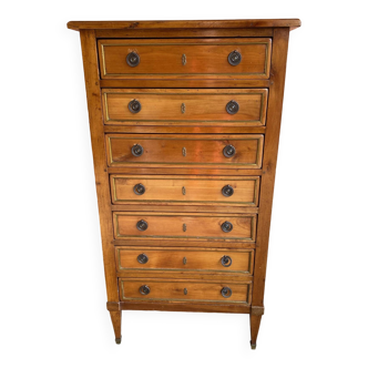 Late 19th century louis xvi style cherry wood 7 drawers with bronze fittings