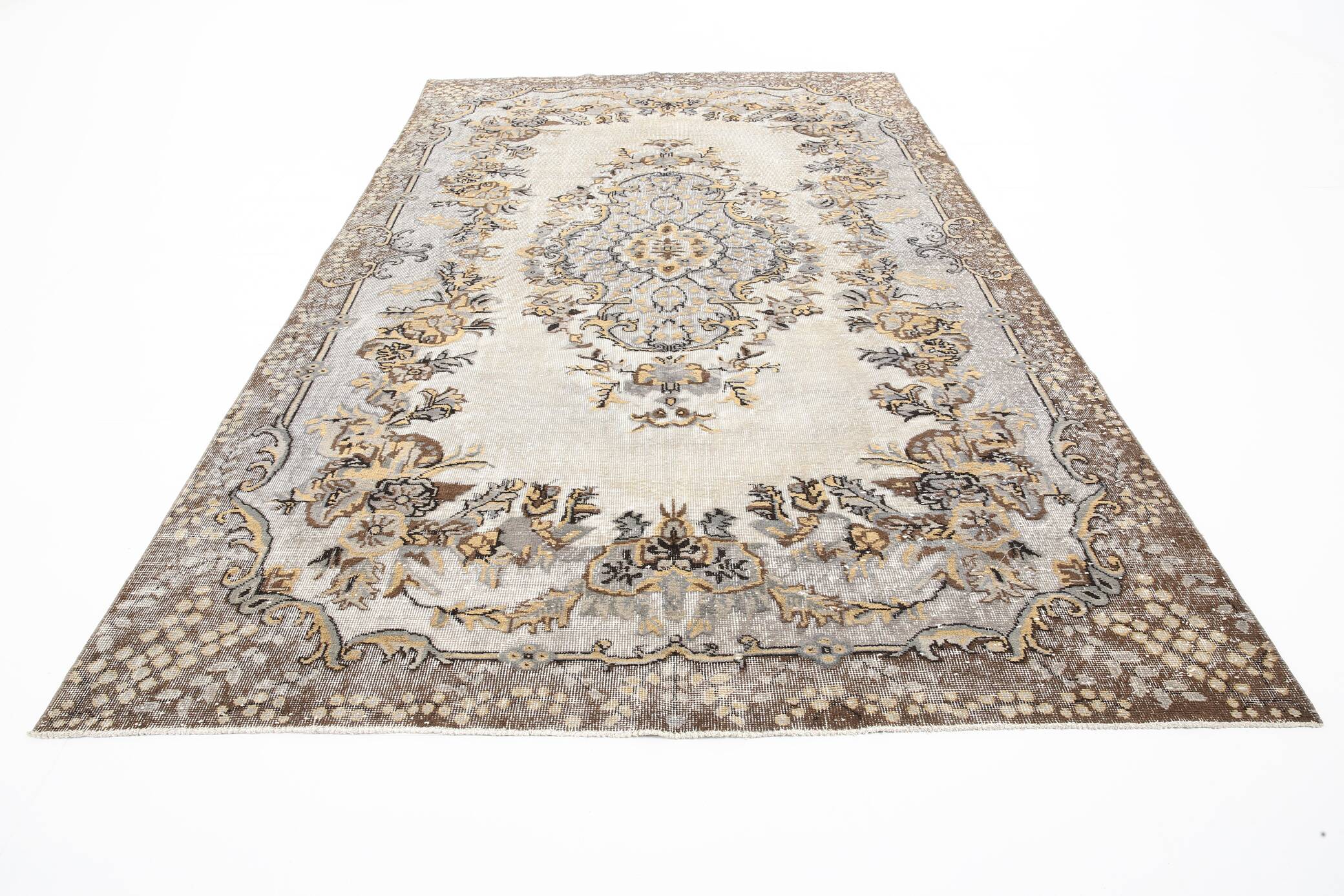 7x10 Rug For Living Room Classic Vintage Turkish Rug, 201x324Cm SK 1871