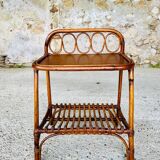 Bamboo and rattan side table, Italy, circa 1960s