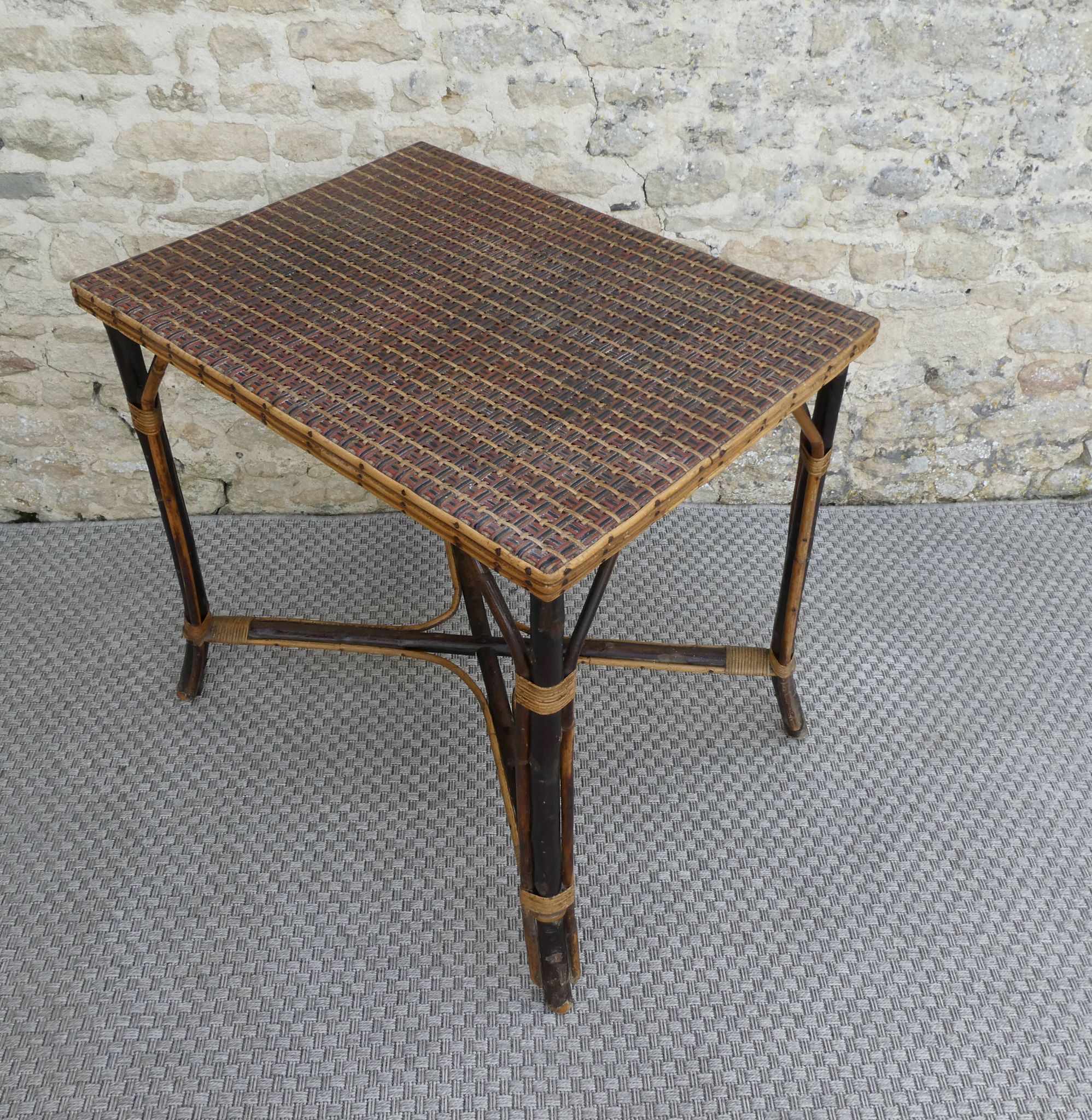 Bamboo and rattan table from the Perret & Vibert house, late 19th century.