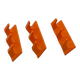 Set of tea towel hooks, vintage, kitchen, orange plastic