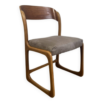 Baumann taupe sled chair