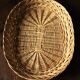 Basket oval base light wicker border vintage basketry
