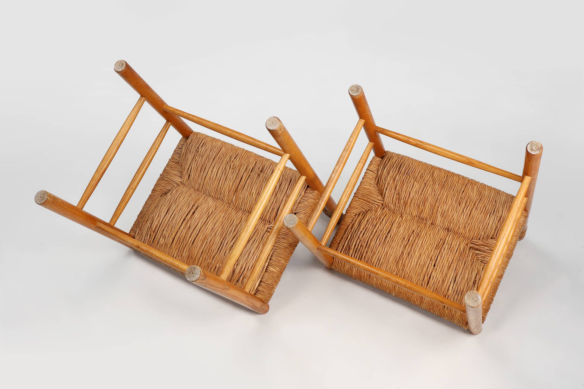 Pair Dordogne Straw Chair by Robert Sentou  1960s