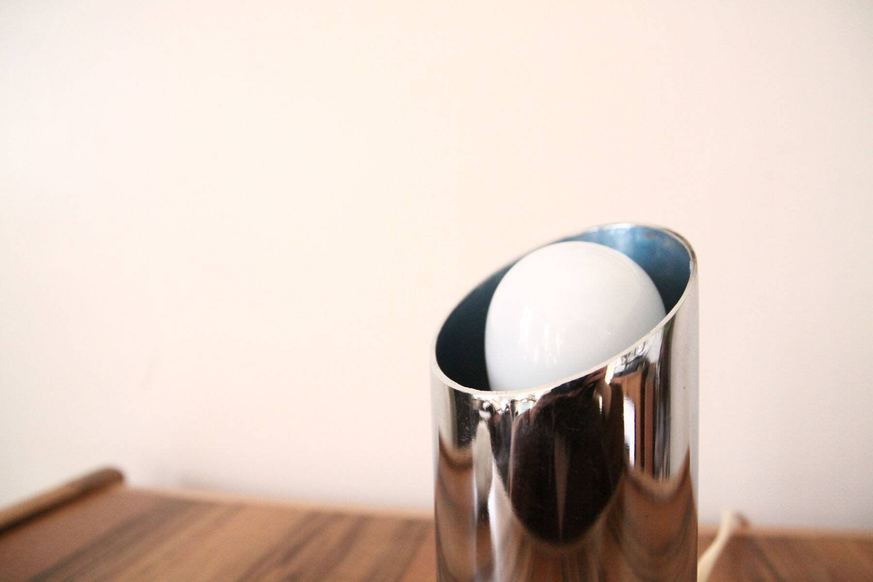 Small vintage chrome metal lamp