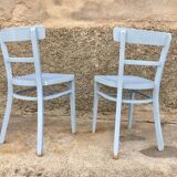 Paire de chaises en bois troquet