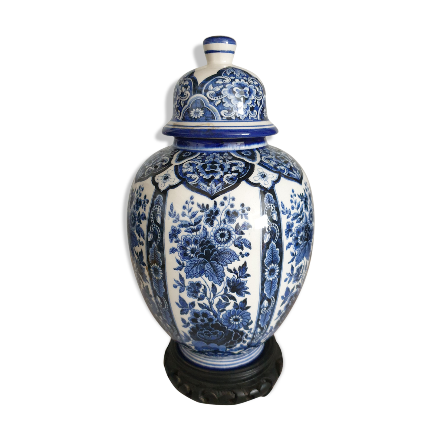 Old chinese potiche porcelain signed ginger pot h.23cm