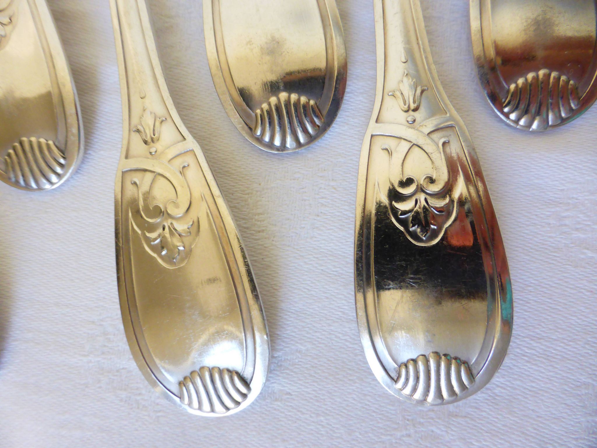 6 vintage silver metal forks punched 2106158