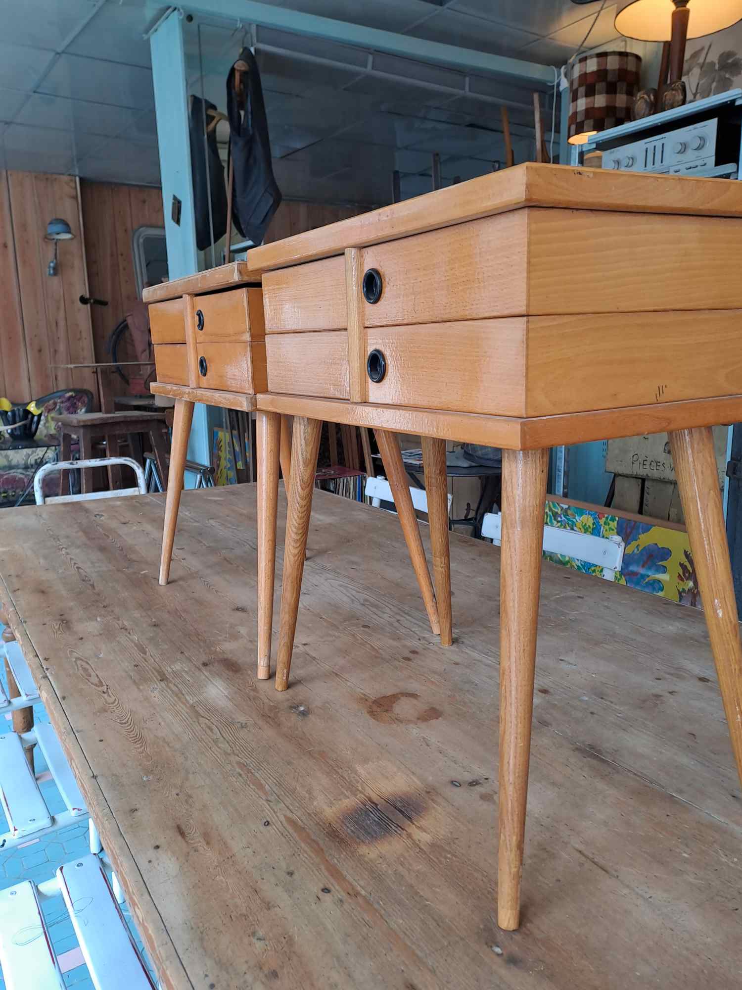 Pair of vintage bedside tables