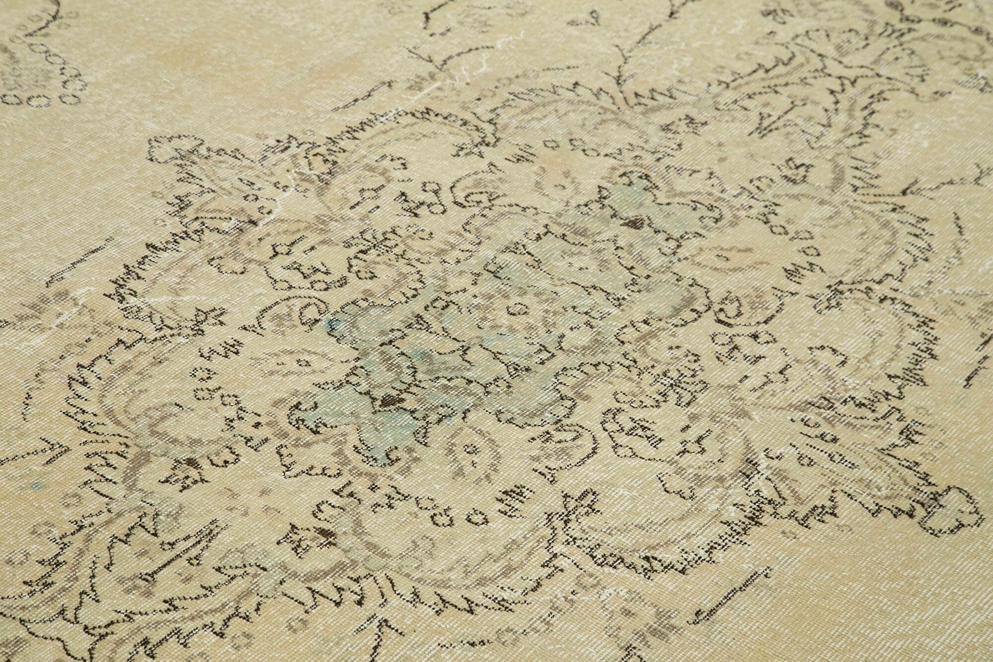 Tapis beige anatolien unique tissé à la main 212 cm x 300 cm