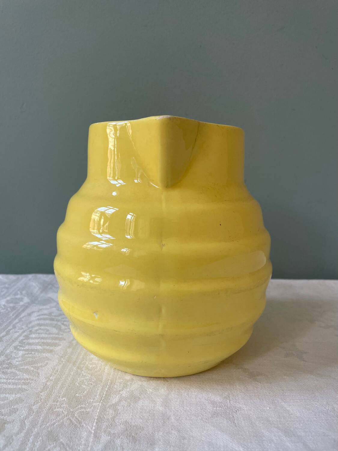 Old yellow pitcher Ste Amandinoise St Amand