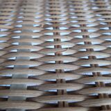 Rattan shelf and wrought iron