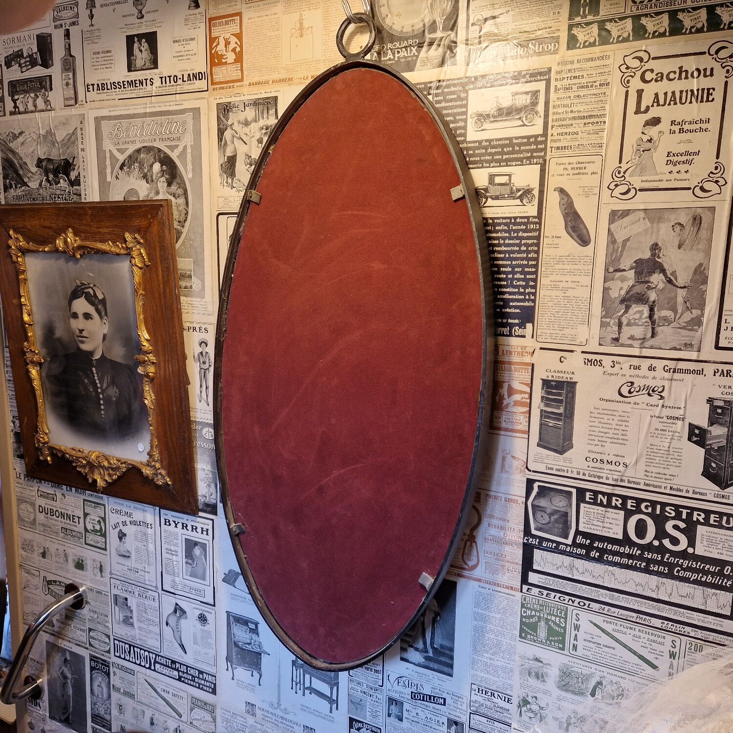 Mirror Jacques Avoinet mid-century brutalist glass, wrought iron, lead