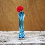 Vintage blown glass vase, blue vase, fat lava glass vase, interior decoration, collection