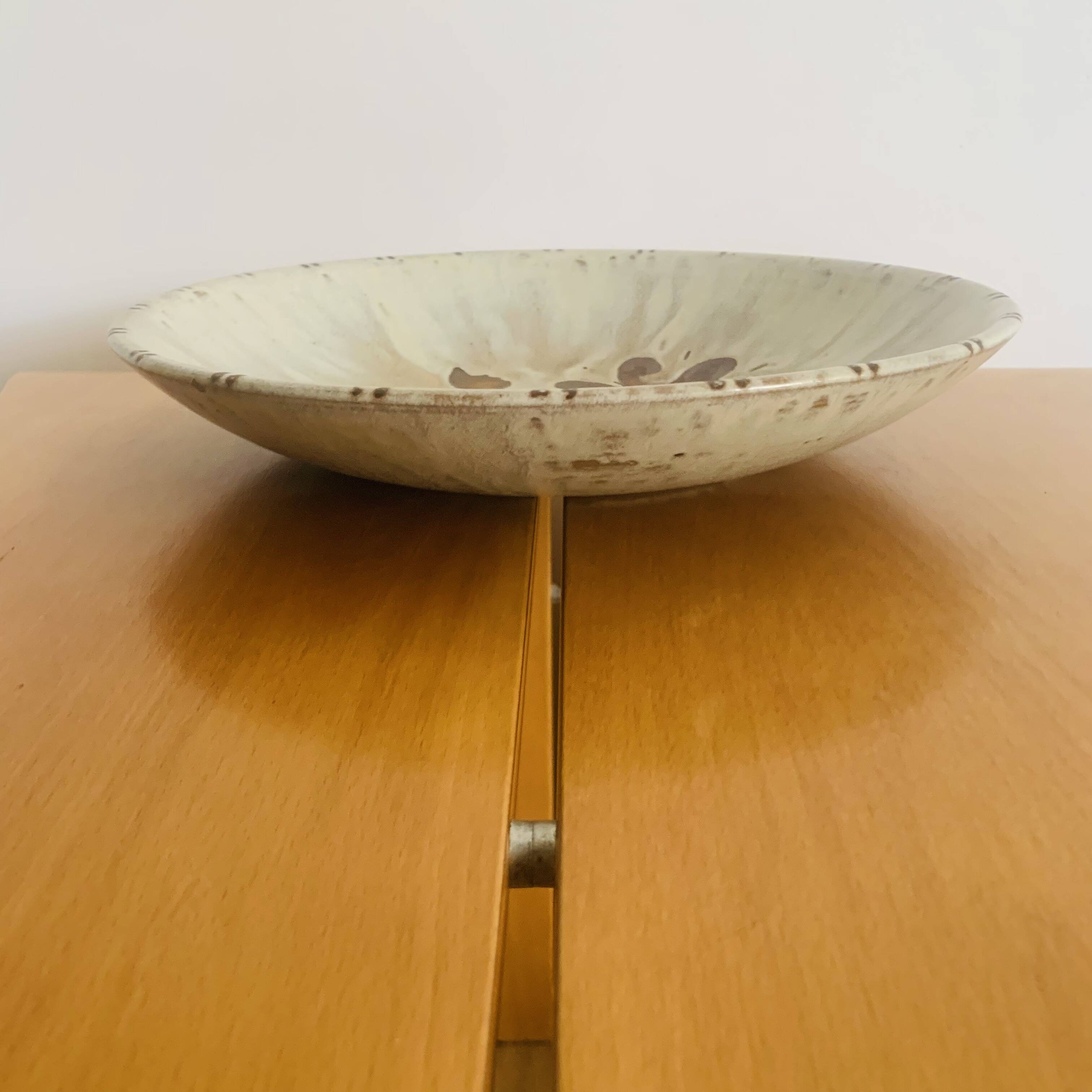 Large glazed ceramic dish by J.G. Picard, 1960s-70s.