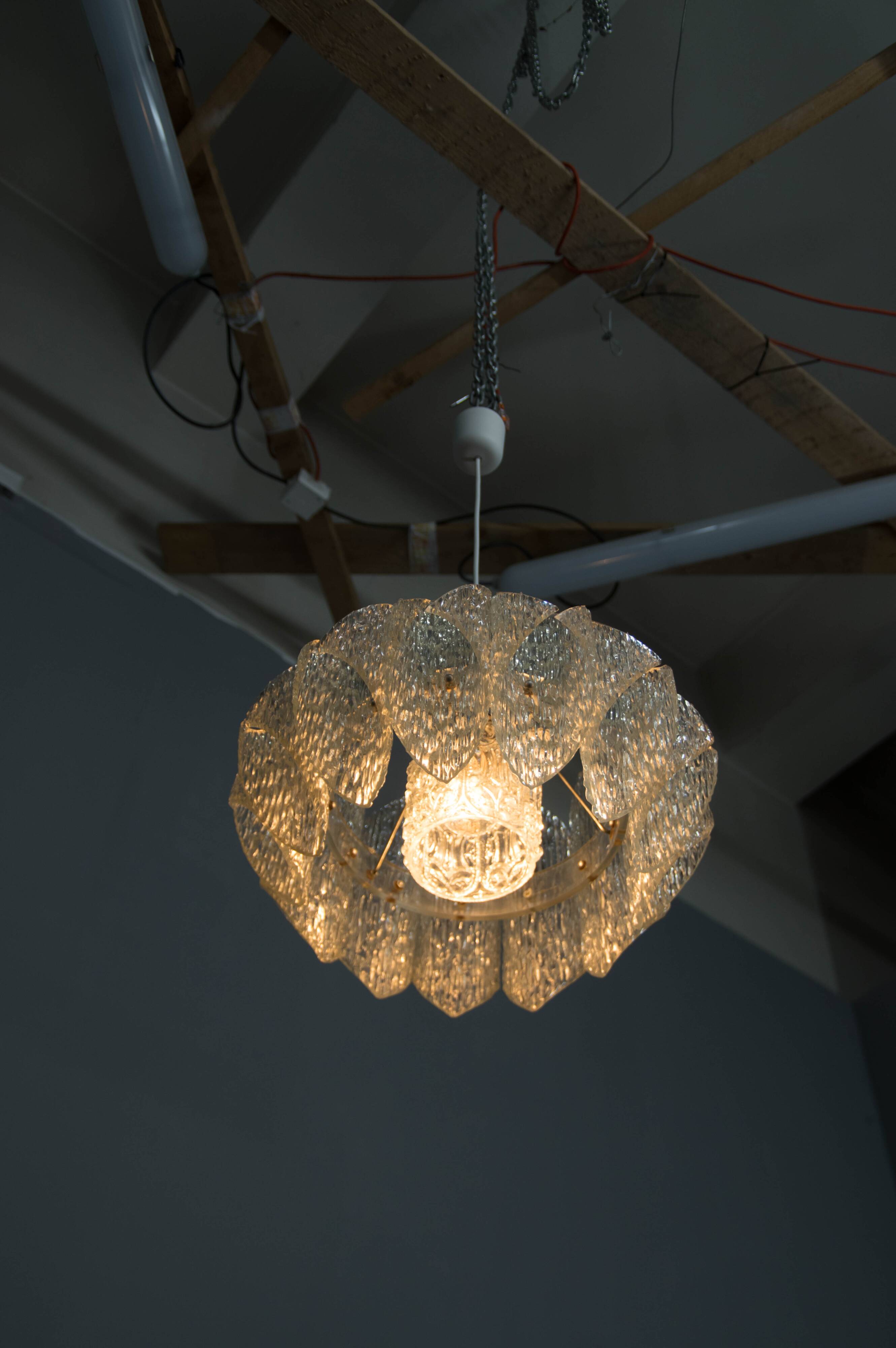 Mid-Century Resin and Glass Pendant, 1960s