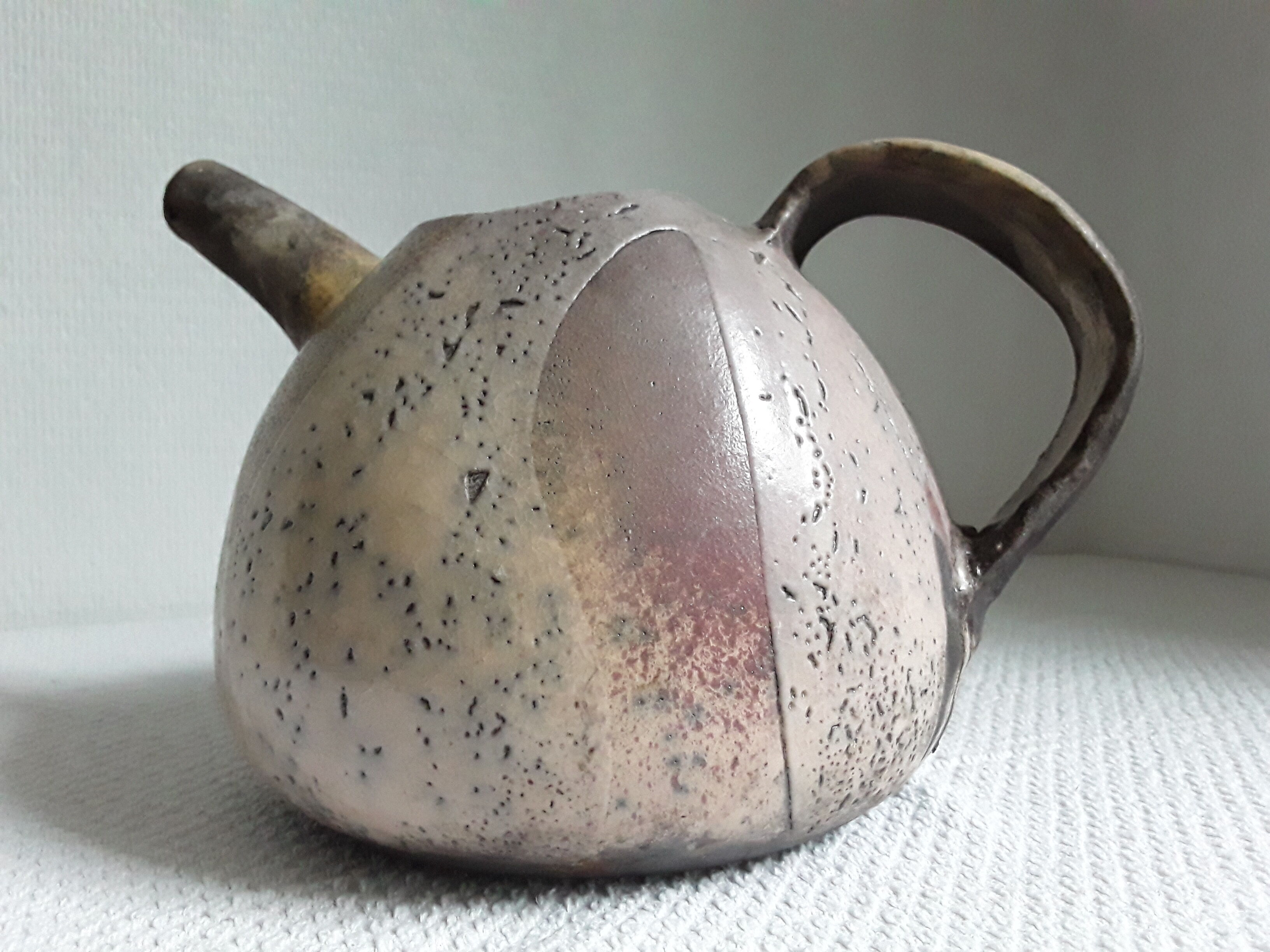 Pitcher or teapot in raku