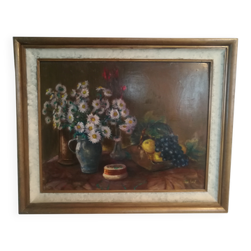 Oil on panel still life