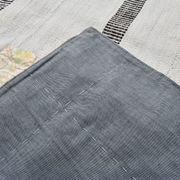 6x6 Square White & Black Vintage Kilim Rug, 187x195Cm