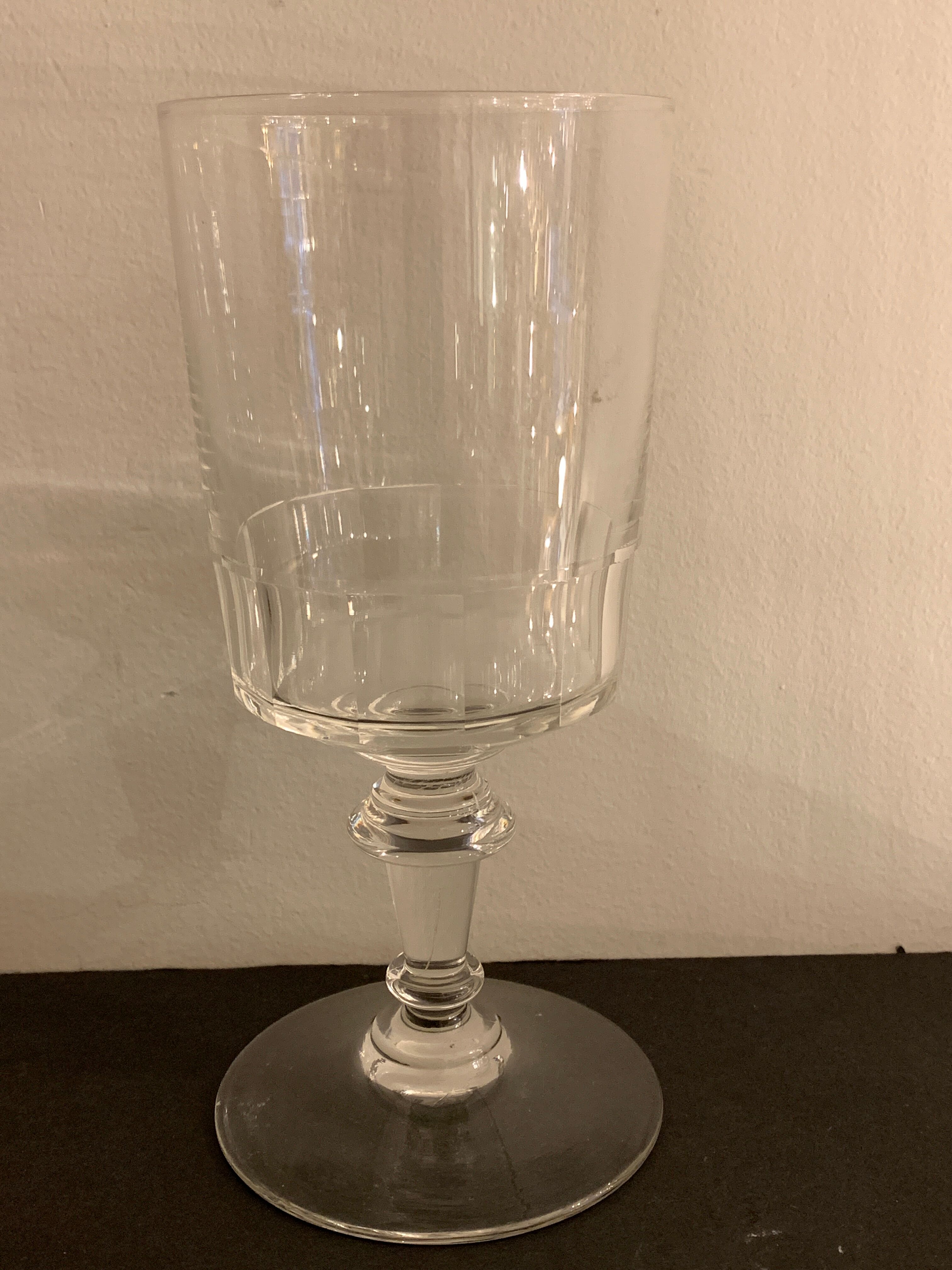 8 old blown glasses, with cut sides, Mirabeau model from Baccarat
