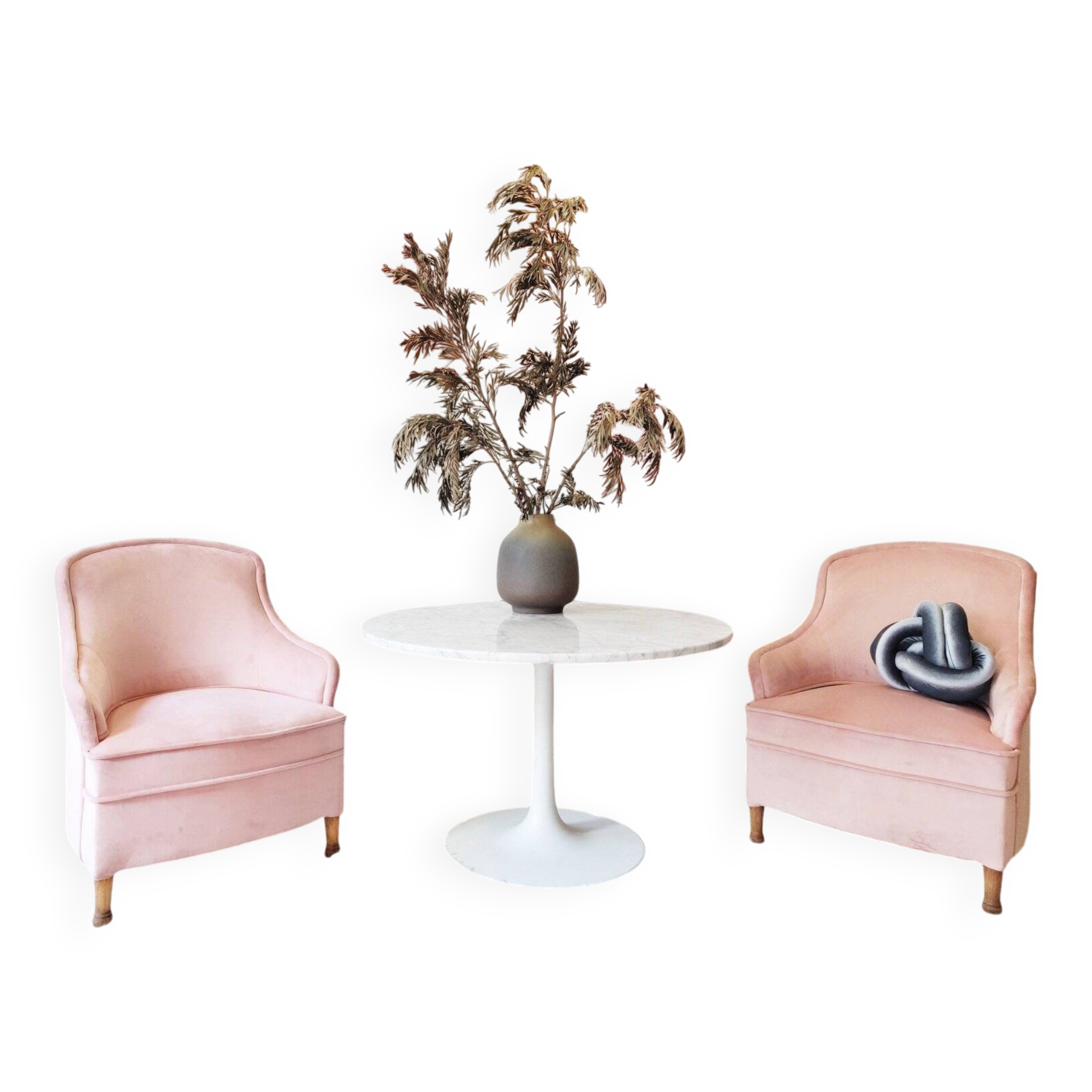 Mid-Century Fabric and Wood Armchair, 1950s