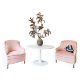 Mid-Century Fabric and Wood Armchair, 1950s