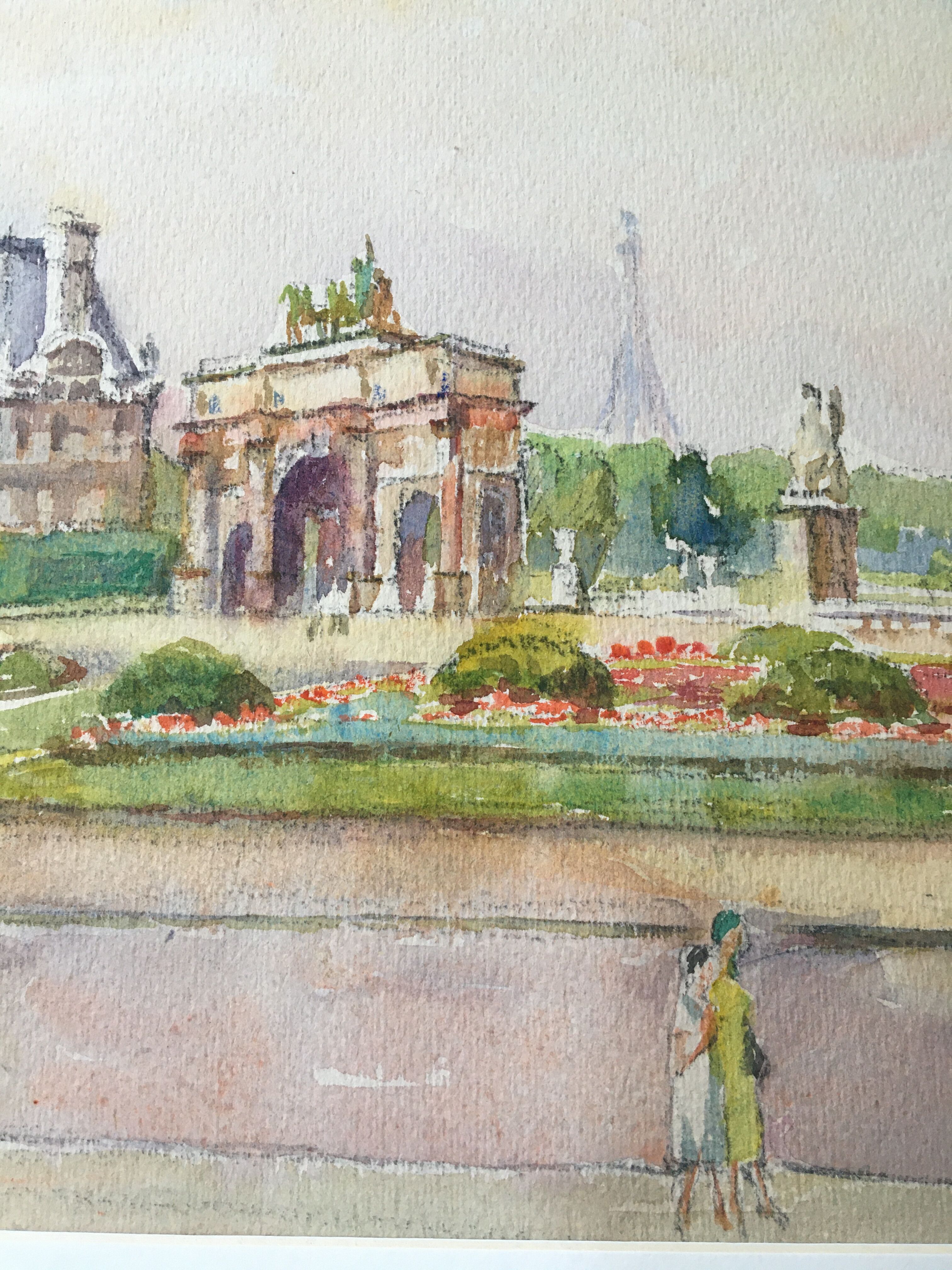 watercolor "Tuileries Garden in Paris"