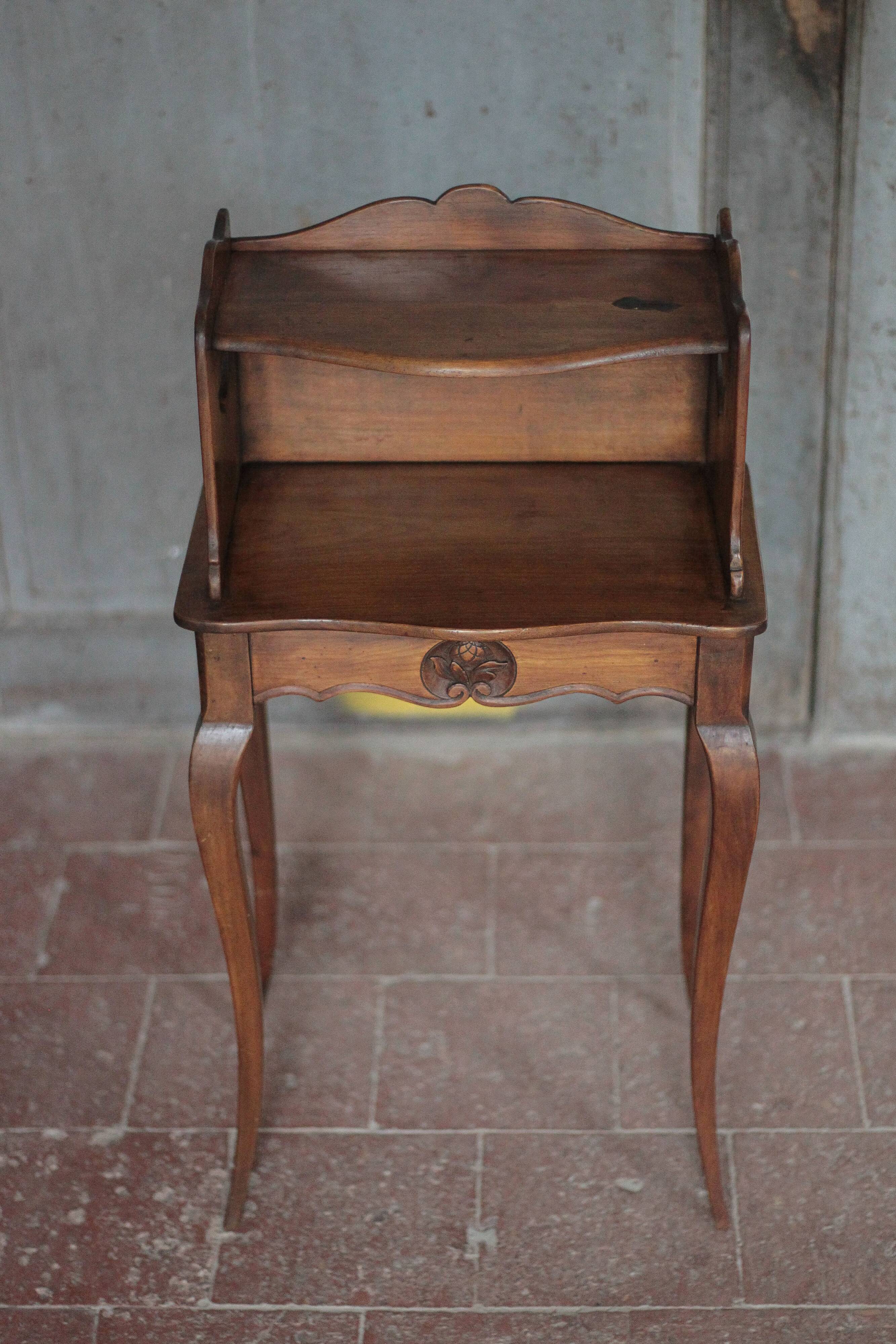 Bedside table, nightstand wood, accent furniture, antique furniture.