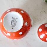 Sucrier polka dots, Digoin Sarreguemines, rare, vintage