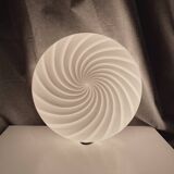 Vintage Murano glass white swirl flush mount light fixture |  handcrafted retro lighting |  MCM Midcentury home deco wall ceiling lamp