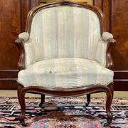 Napoleon III bergère in mahogany from the late 19th century to be reupholstered.
