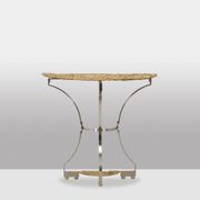Paire de consoles contemporaines en métal et fonte de bronze