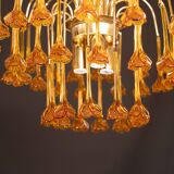 Lustre à fleurs en verre de Murano orange de Marilyn Monroe, années 1970