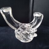 Imposing asymmetrical crystal candle holder