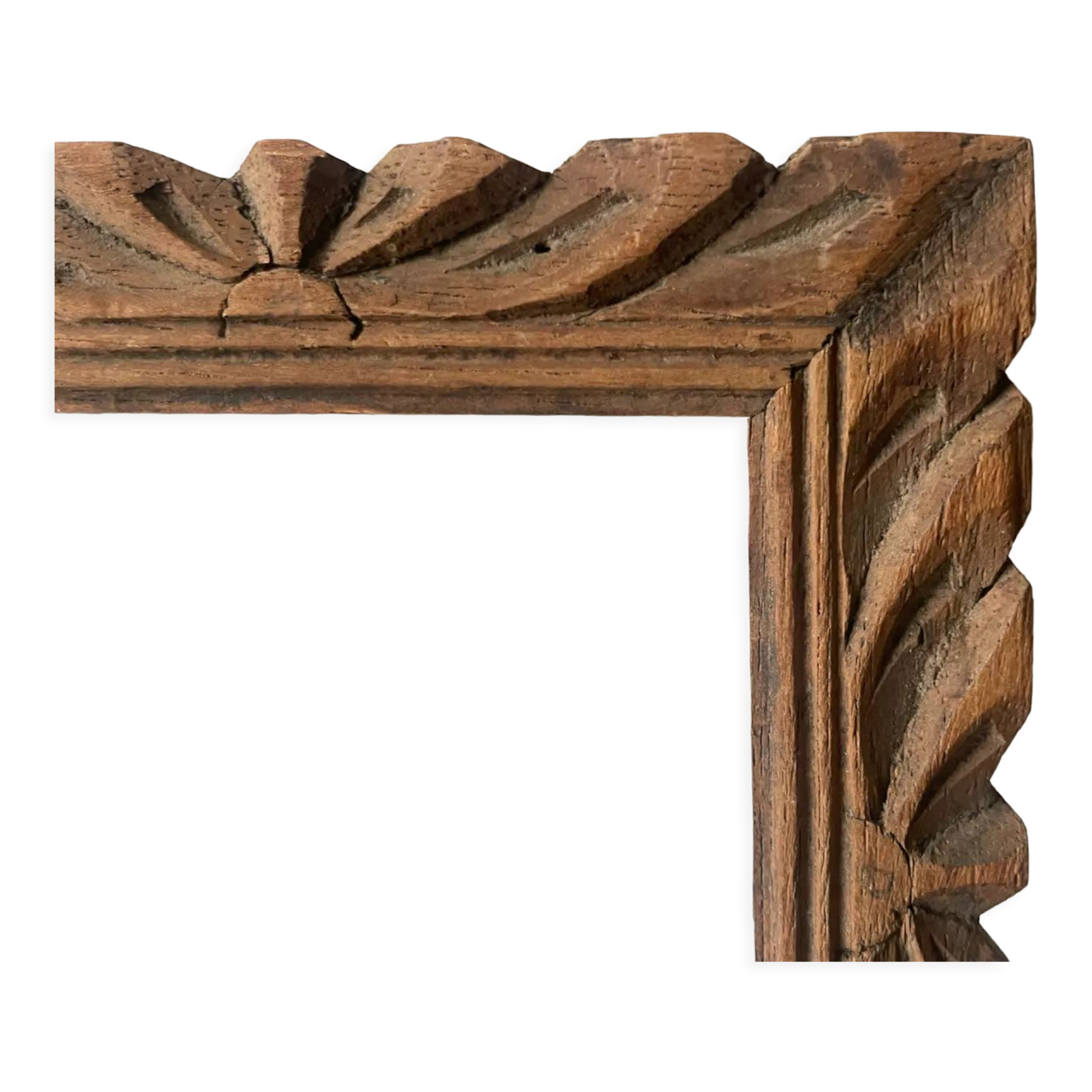 Handcarved frame solid wood 32 cm x 22  cm opening measurements 27 cm x 17 cm