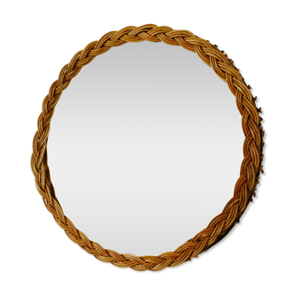 Vintage wicker mirror