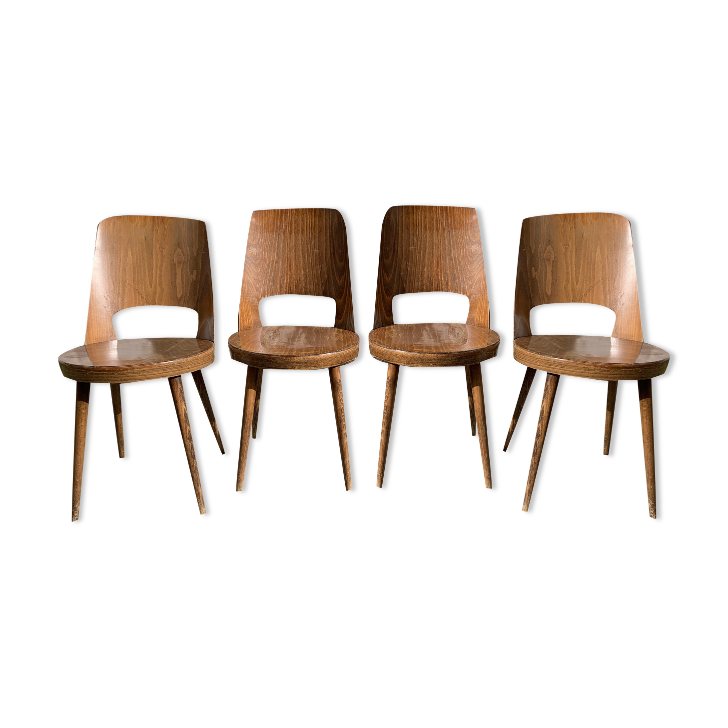 Ensemble de 4 chaises de bistrot baumann