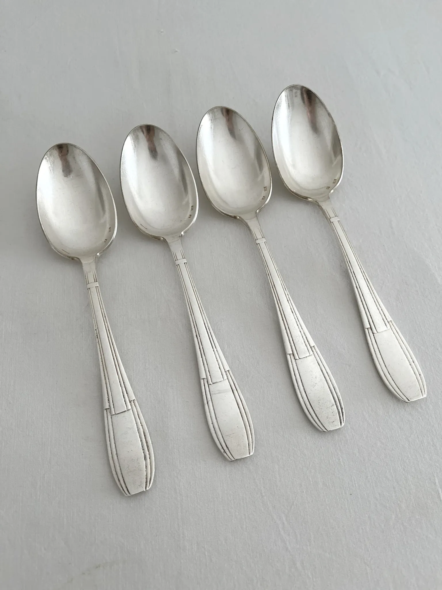 4 Art Deco silver-plated tablespoons